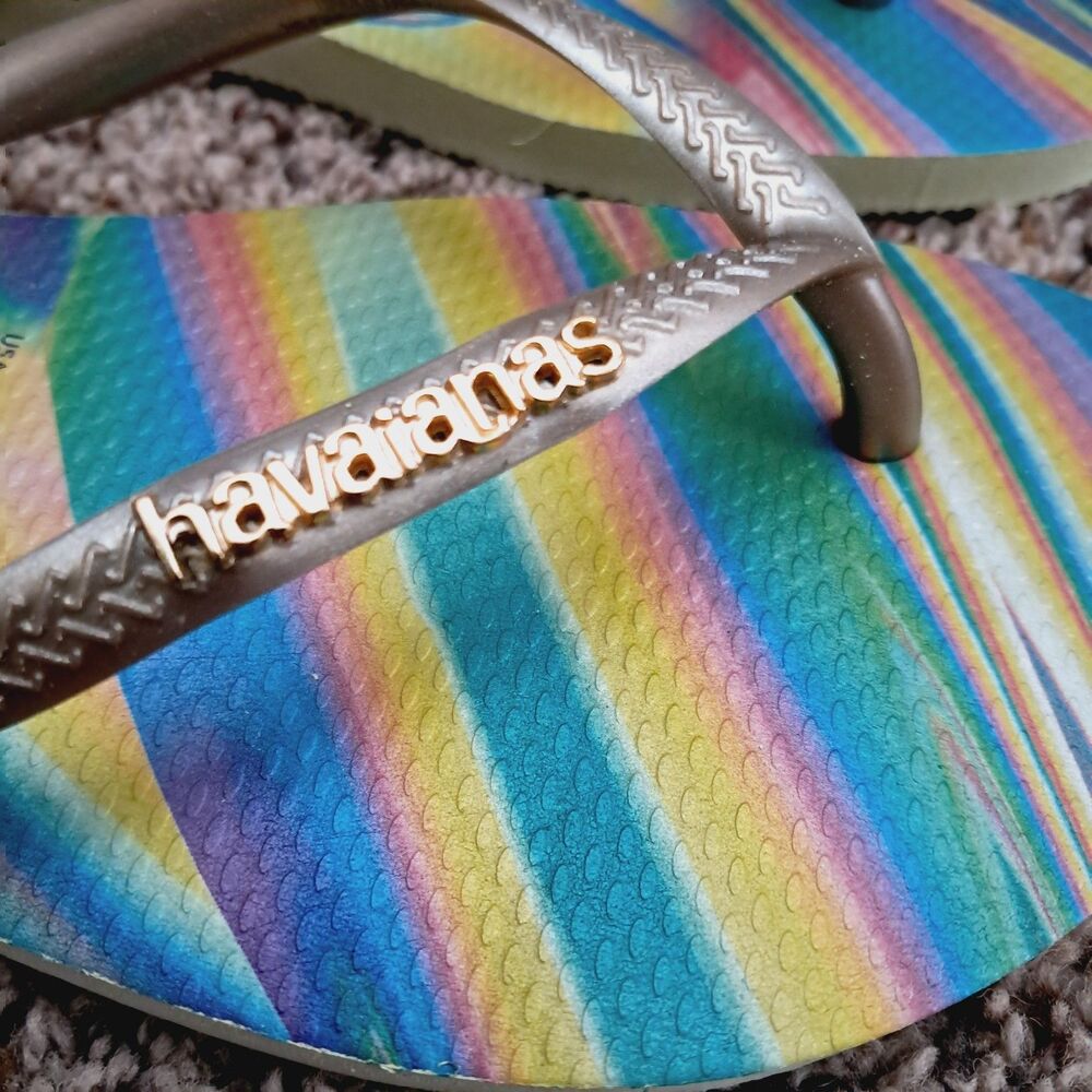Original HAVAIANAS Flip Flops Sandals Lime Green womens 9 10 - Picture 5 of 10